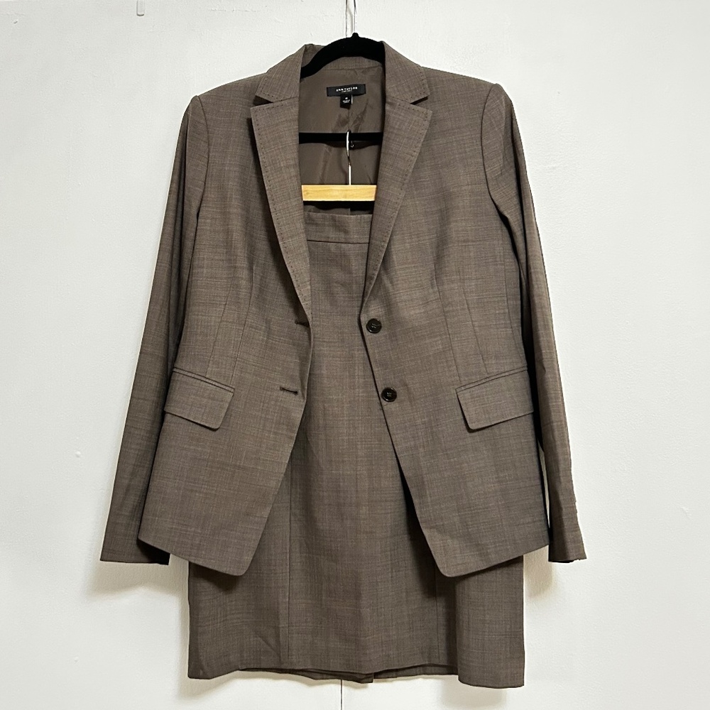 Ann Taylor Brown Skirt Suit